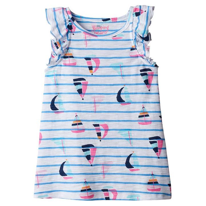 Girls 4-10 Jumping Beans&reg; Print Flutter-sleeve Tank, Girl's, Size: 10, Natural