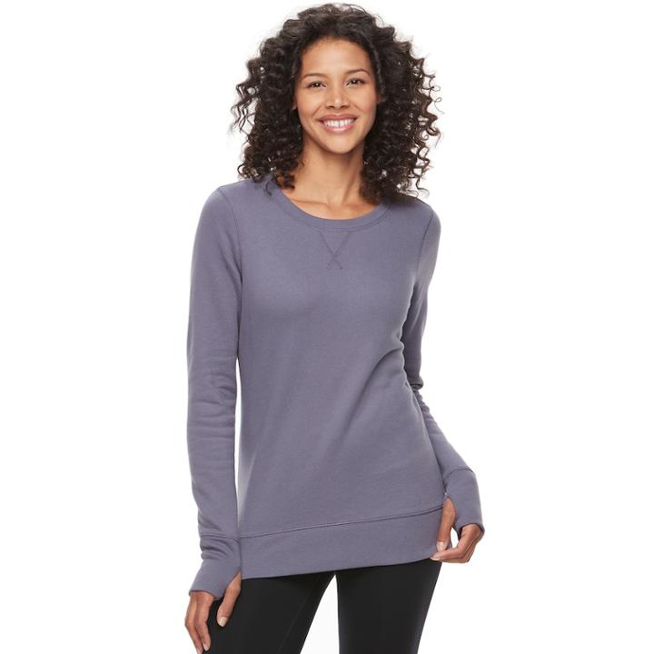 Women's Tek Gear&reg; Fleece Crewneck Sweatshirt, Size: Medium, Drk Purple