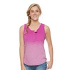 Women's Sonoma Goods For Life&trade; Twist Henley Tank, Size: Small, Dark Pink