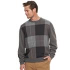 Men's Haggar Regular-fit Colorblock Windowpane Crewneck Sweater, Size: Large, Dark Grey