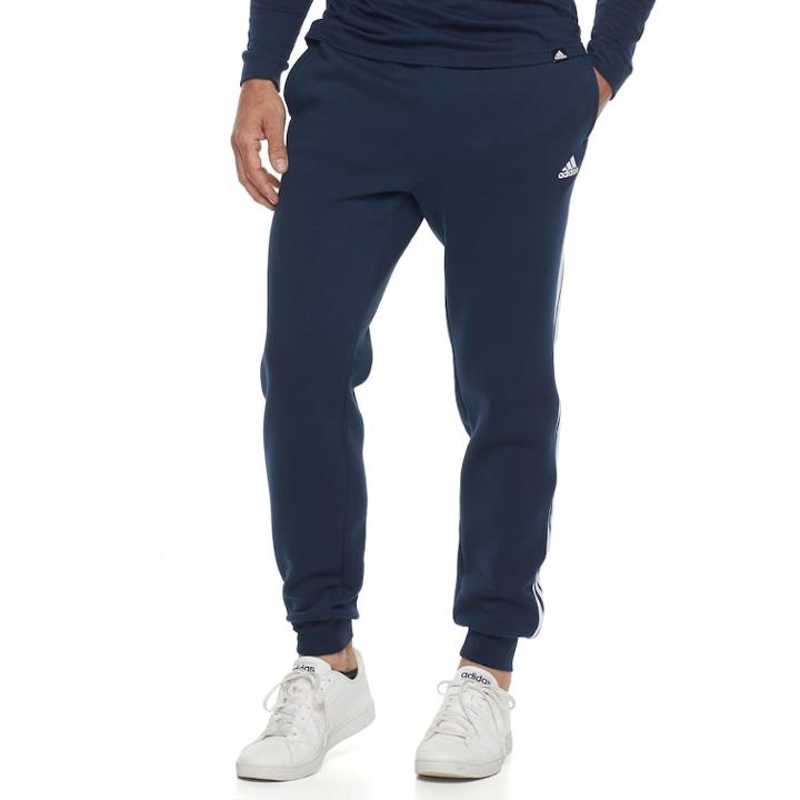 Men's Adidas Essential Striped Jogger Pants, Size: Large, Blue (navy)