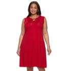 Plus Size Croft & Barrow&reg; Lace-up Tank Dress, Women's, Size: 1xl, Med Red