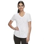 Women's Tek Gear&reg; Easy Burnout V-neck Yoga Tee, Size: Small, White