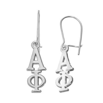 Logoart Alpha Phi Sorority Drop Earrings, Women's, Grey