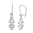 Logoart Alpha Phi Sorority Drop Earrings, Women's, Grey