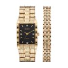 Elgin Men's Diamond Textured Watch & Bracelet Set, Yellow