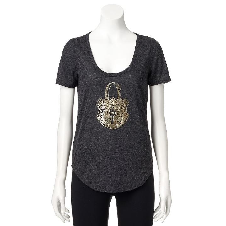 Women's Juicy Couture Foiled Graphic Tee, Size: Xs, Oxford