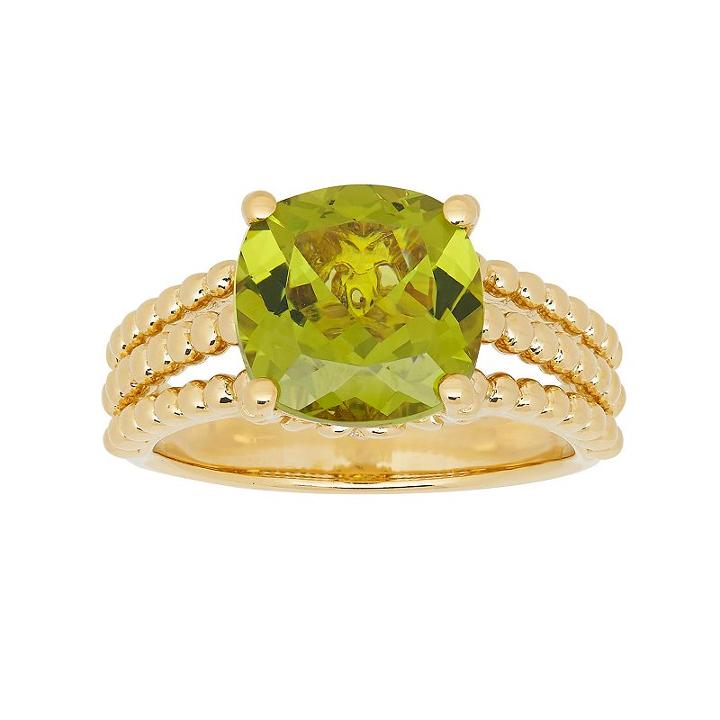 David Tutera 14k Gold Over Silver Simulated Peridot Ring, Women's, Size: 7, Green