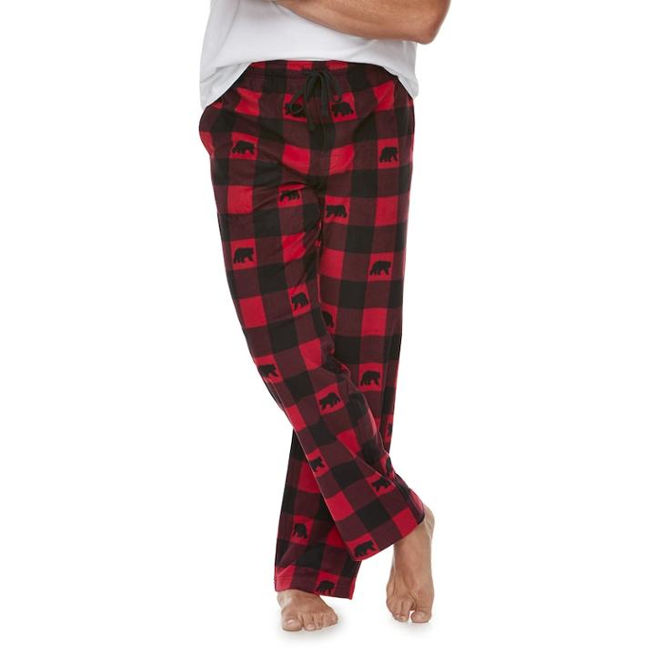 Men's Croft & Barrow&reg; Microfleece Lounge Pants, Size: Medium, Med Red