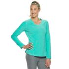 Women's Tek Gear&reg; Long Sleeve Microfleece Top, Size: Small, Turquoise/blue (turq/aqua)