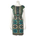 Women's Suite 7 Scroll Sheath Dress, Size: 10, Blue Other