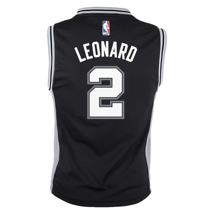 Boys 8-20 San Antonio Spurs Kawhi Leonard Replica Road Jersey, Size: M 10-12, Black