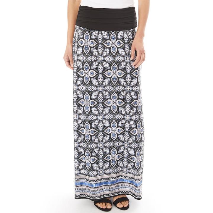 Women's Apt. 9&reg; Print Column Maxi Skirt, Size: Small, Medallion Border