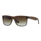 Ray-ban Rb4165 55mm Justin Rectangle Gradient Sunglasses, Men's, Dark Brown