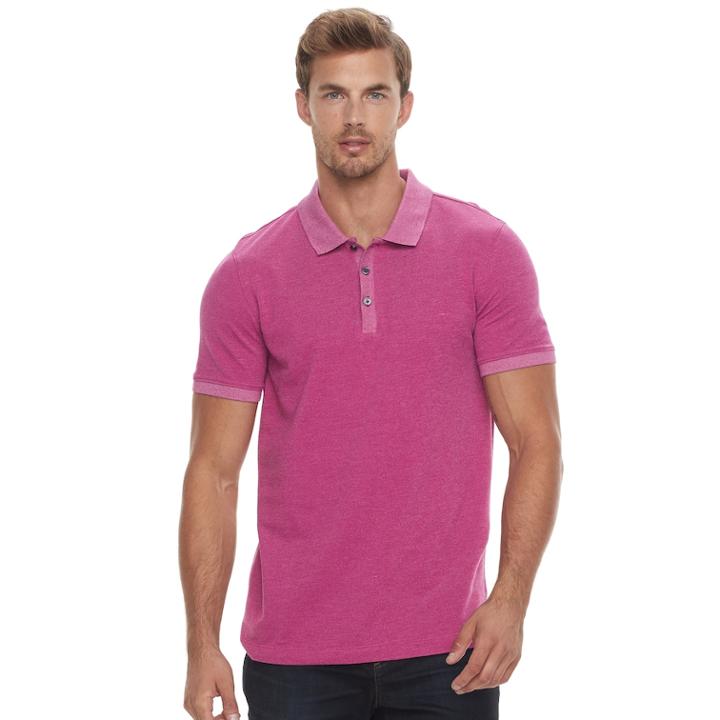 Men's Apt. 9&reg; Jaspe Stretch Polo, Size: Xl, Dark Pink