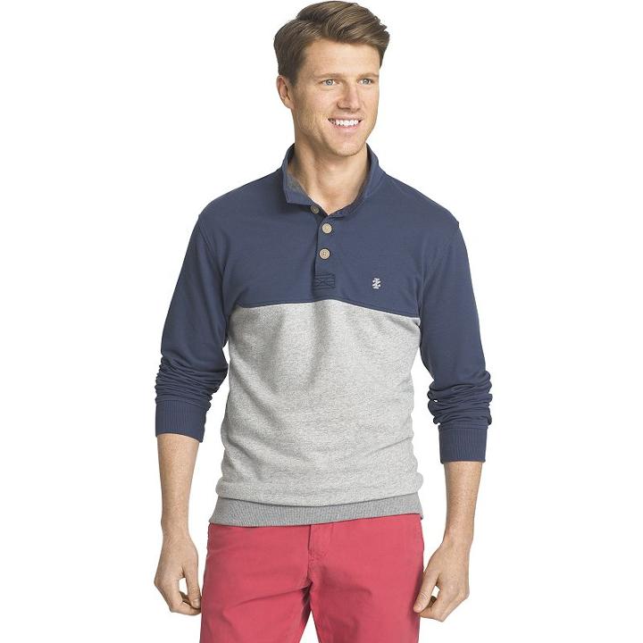 Men's Izod Colorblock Fleece Polo, Size: Small, Blue Other