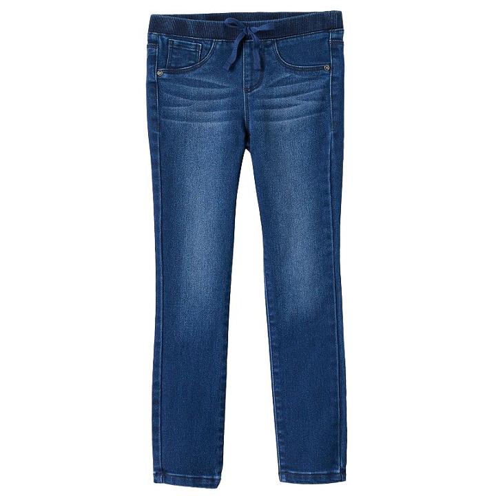 Girls 4-6x Squeeze Ribbed Waistband Skinny Jeans, Girl's, Size: 4, Blue Other