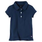 Girls 4-8 Carter's Solid Polo, Size: 5, Blue