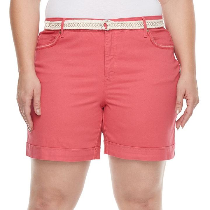 Plus Size Gloria Vanderbilt Marisa Jean Shorts, Women's, Size: 20 W, Brt Pink