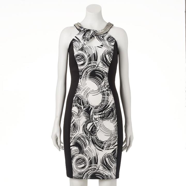 Women's Jax Metallic Chain Print Halter Dress, Size: 12, Beige Over