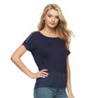 Women's Juicy Couture Mixed-media Glitter Tee, Size: Xl, Blue