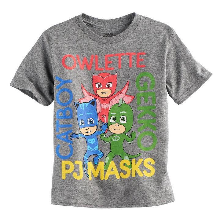 Boys 4-7 Pj Masks Owlette, Gekko & Catboy Graphic Tee, Size: 4, Grey