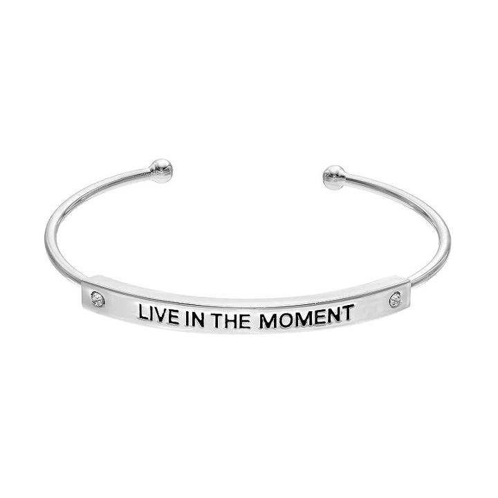 Live In The Moment Cuff Bracelet, Women's, Silver