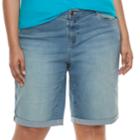 Plus Size Apt. 9&reg; Cuffed Denim Bermuda Shorts, Women's, Size: 20 W, Blue