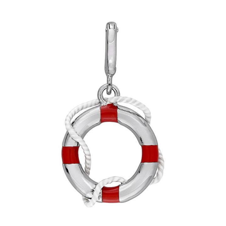 Laura Ashley Nautical Collection Sterling Silver Life Preserver Charm, Women's, Grey
