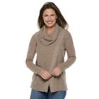 Women's Croft & Barrow&reg; Cable-knit Trim Cowlneck Sweater, Size: Large, Beige Over