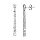 Simply Vera Vera Wang Sterling Silver Lab-created White Sapphire Stick Drop Earrings, Women's