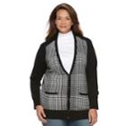 Plus Size Croft & Barrow&reg; Button Front Long Sleeve Cardigan, Women's, Size: 3xl, Black