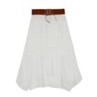 Girls 7-16 Iz Amy Byer Crepon Tiered Sharkbite Hem Maxi Skirt, Size: Large, White