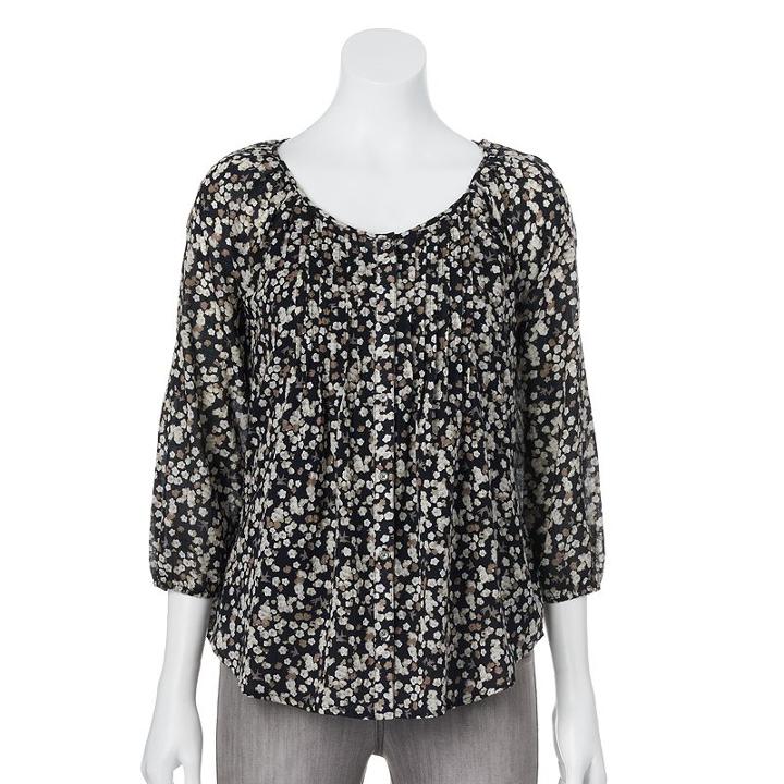 Sonoma Goods For Life&trade; Pintuck Peasant Top Set - Women's, Size: Small, Blue