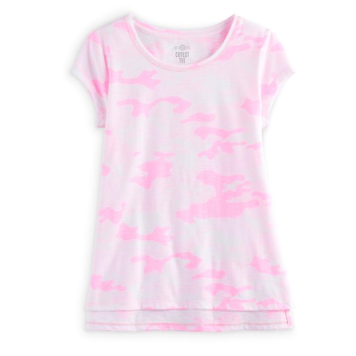 Girls 7-16 & Plus Size So&reg; Vented Hem Core Tee, Size: 12, Brt Pink