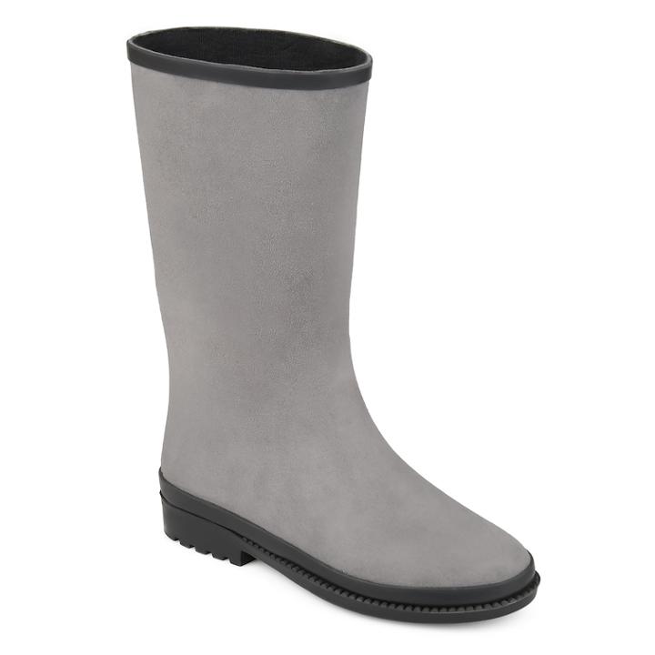 Journee Collection Zazil Women's Waterproof Rain Boots, Size: Medium (12), Grey