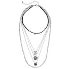Mudd&reg; Geometric Layered Choker Necklace, Women's, Black