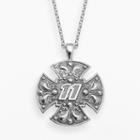 Insignia Collection Nascar Denny Hamlin Sterling Silver 11 Maltese Cross Pendant, Adult Unisex, Size: 18, Grey