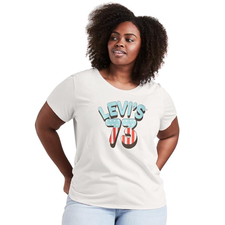 Plus Size Levi's Logo Tee, Women's, Size: 2xl, White