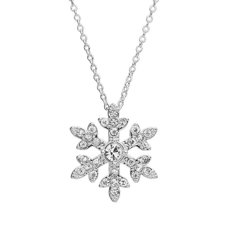 Disney's Frozen Crystal Snowflake Pendant Necklace, Women's, Grey