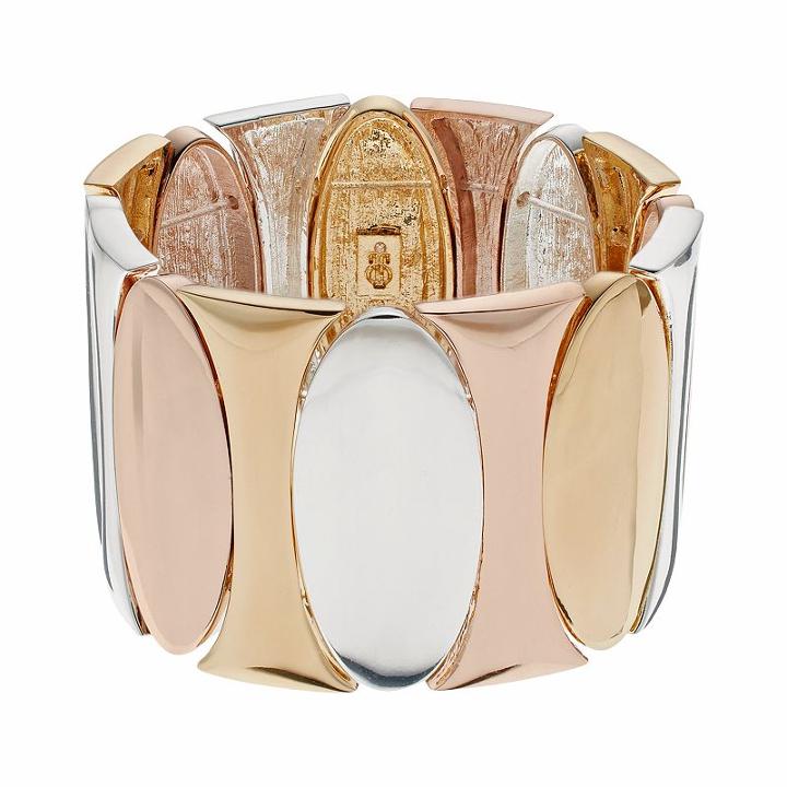 Jennifer Lopez Tri Tone Oval Stretch Bracelet, Women's, Multicolor