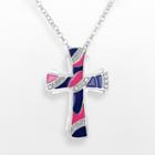 Sterling Silver White Topaz Cross Pendant, Women's, Size: 18