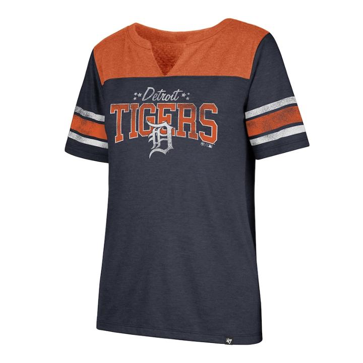 Women's '47 Brand Detroit Tigers Match Tri-blend Tee, Size: Large, Blue (navy)