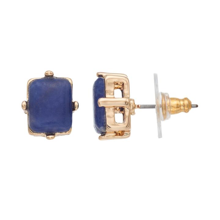 Lc Lauren Conrad Lapis Lazuli Nickel Free Rectangle Stud Earrings, Women's, Blue