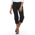 Women's Croft & Barrow&reg; Cuffed Jean Capris, Size: 16, Black