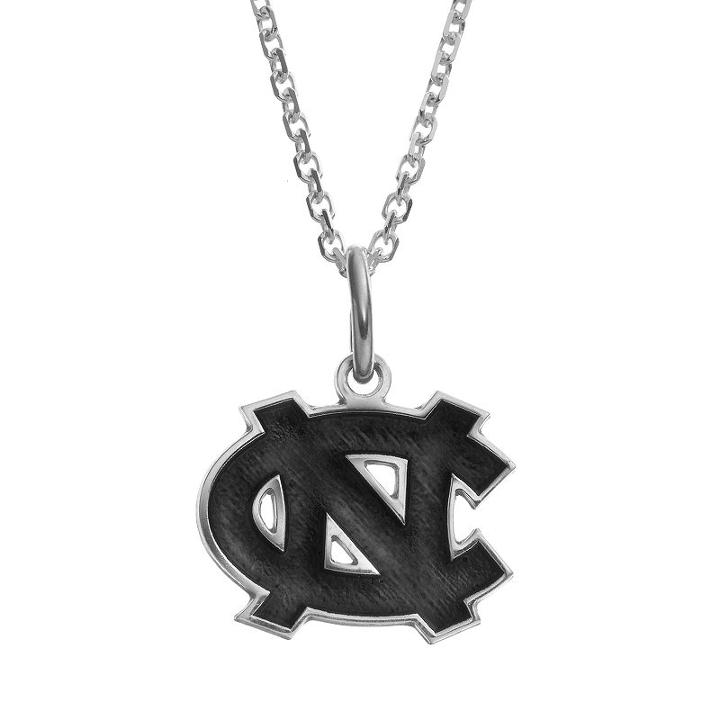 Fiora Sterling Silver North Carolina Tar Heels Team Logo Pendant Necklace, Women's, Size: 16, Grey