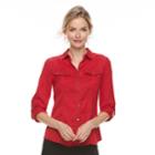 Women's Dana Buchman Nailhead Camp Shirt, Size: Large, Med Red