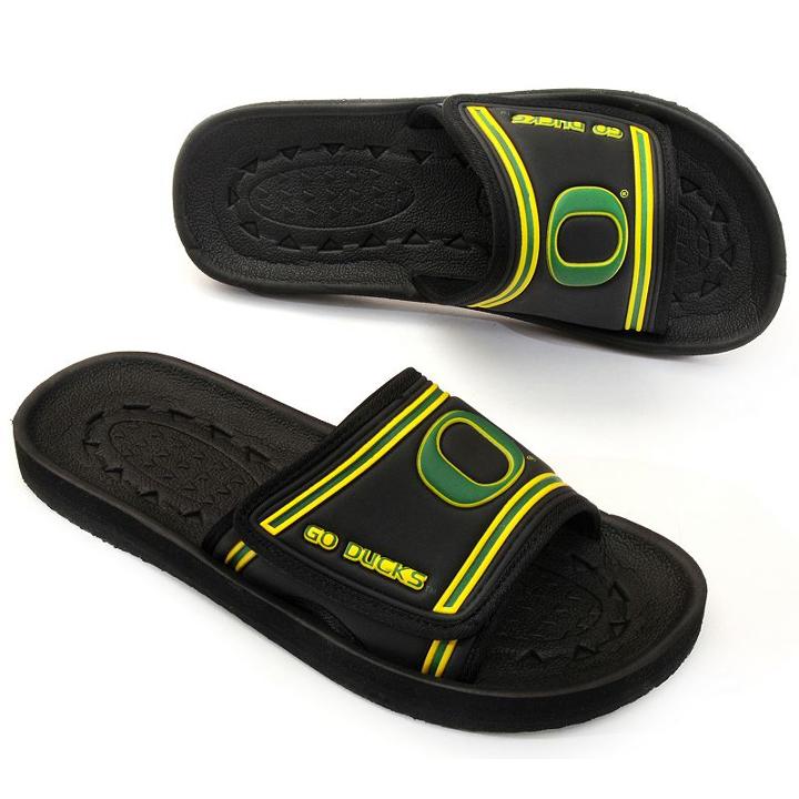 Oregon Ducks Slide Sandals - Youth, Boy's, Size: Medium, Black