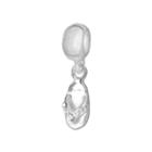 Individuality Beads Sterling Silver Crystal Flip-flop Charm, Women's, White