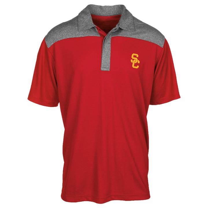 Men's Usc Trojans Colorblock Polo, Size: Small, Red